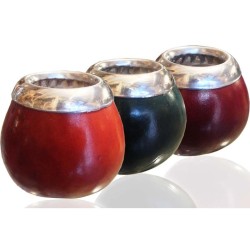 Mate Calabaza con bordo metallico Grande