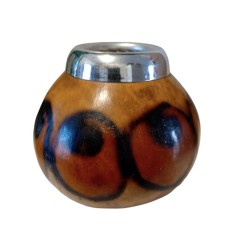Mate Calabaza con bordo metallico Grande