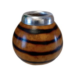 Mate Calabaza con bordo metallico Grande