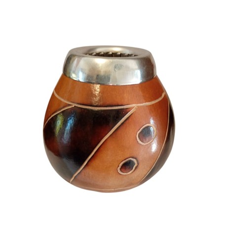 Mate Calabaza Medio Decorato con bordo